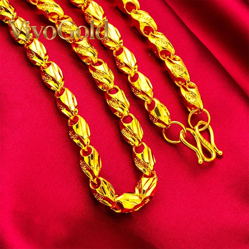 

VivoGold VivoGold 24K Gold Diamond-Shaped Necklace | AU999 Pure Gold, 3D rhombus design, exuding masculine sophistication