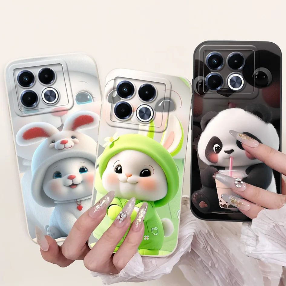 

For Infinix Note 40 5G Case Cartoon Rabbit Flower Anti Slip Bumper Soft Silicone Cover For Infinix Note40 X6852 X6851 Phone Case