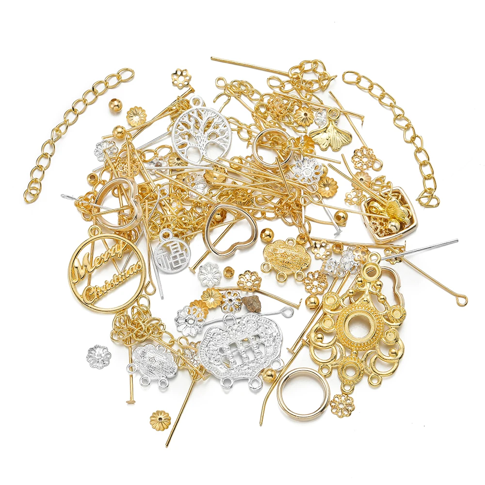 20/50grams Alloy Metal Jewelry Findings Material with CCB Beads Frame for DIY Earrings Bracelet Jewelry Making Accessories