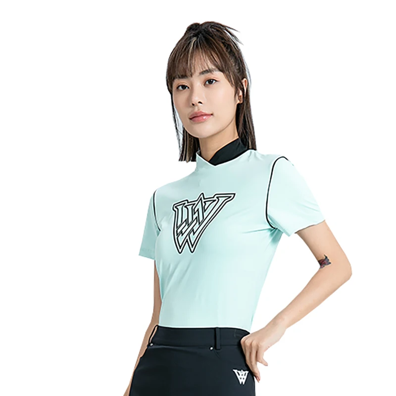 

Spring Summer New Women's Golf Sweatshirt Outdoor Quick Drying Elastic Slim Fit Short Sleeve T-Shirt Ladies Casual Pullover Top