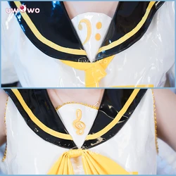 UWOWO-traje de Cosplay con orejas, Top, pantalones cortos, serie Collab: Kagaminee Rin/Len, en STOCK