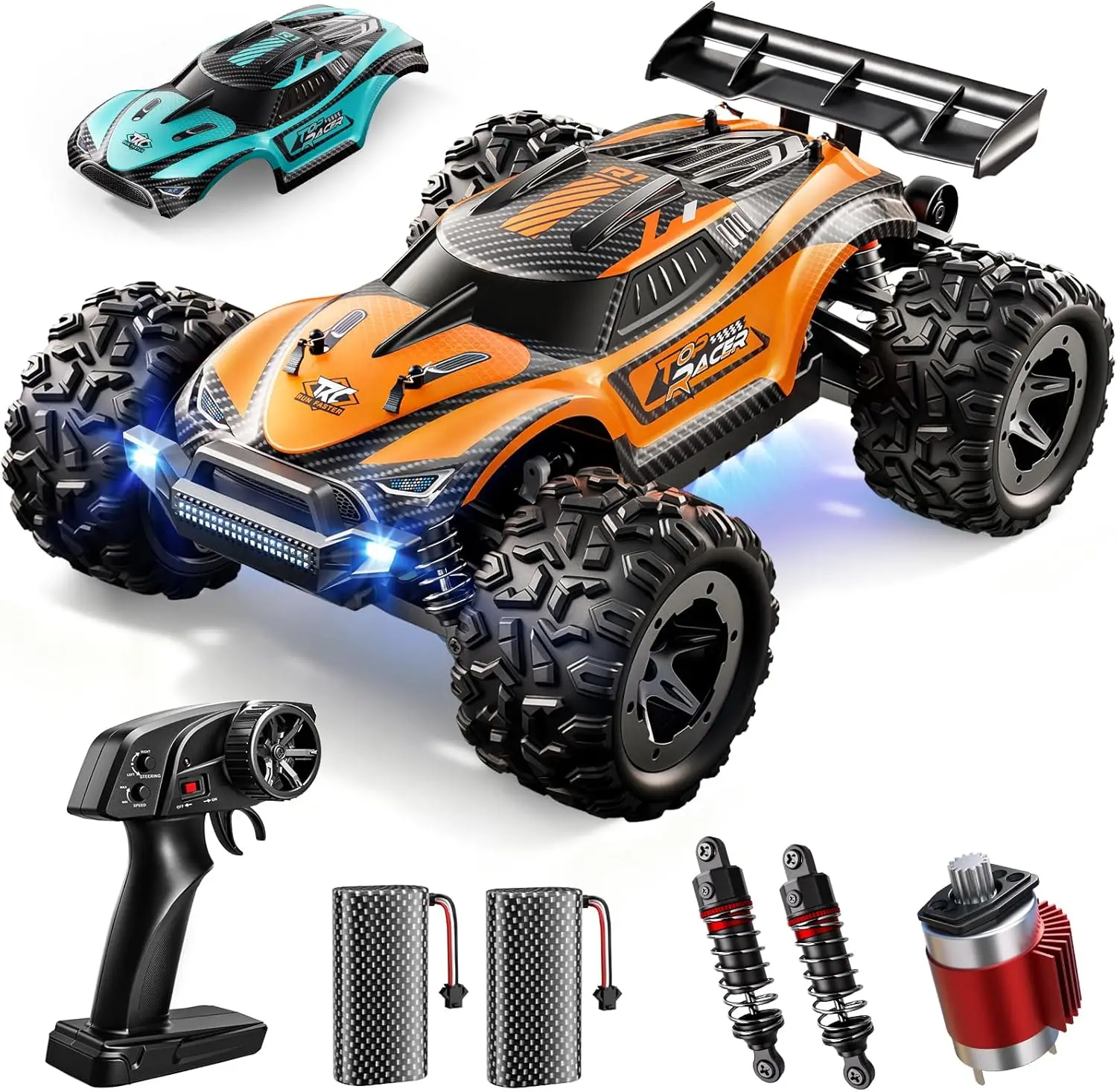 

1:18 Fast RC Cars for Adults - 38+ KPH Off-Road Remote Control Monster Truck with 4x4 All-Terrain Capability