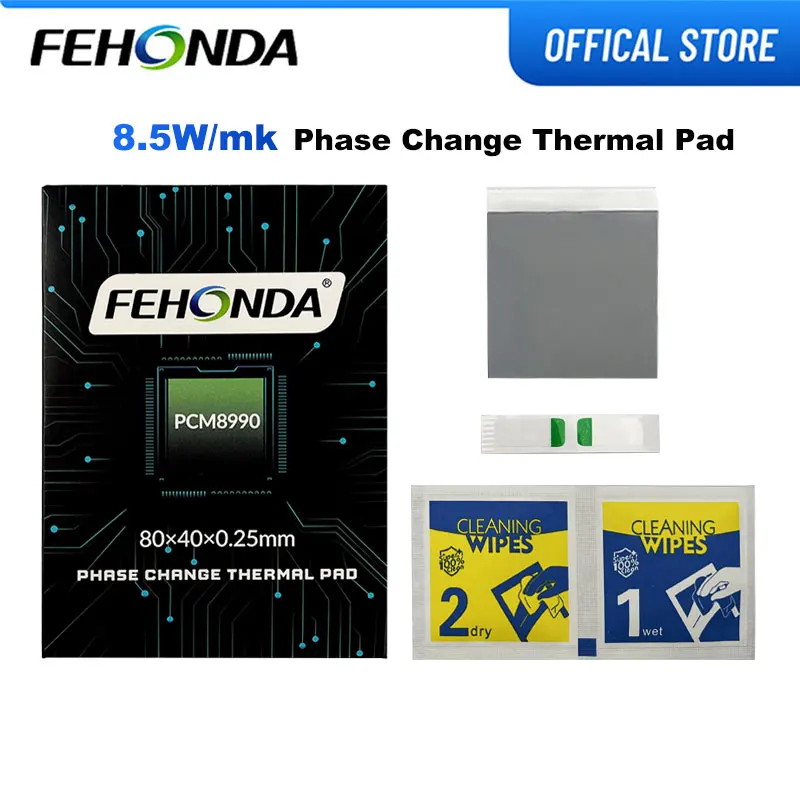 

FEHONDA PCM8990 Phase Change Thermal Pad 8.5W/mk Heatsink Cooling Thermal Pad for CPU GPU Phase Change Pad Thickness 0.25mm