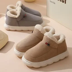 Unisex Home Men Cotton Slippers Winter New Casual Warm Plush Shoes Men Women Comfort Non Slip Platform Snow Boots Botas Mujer