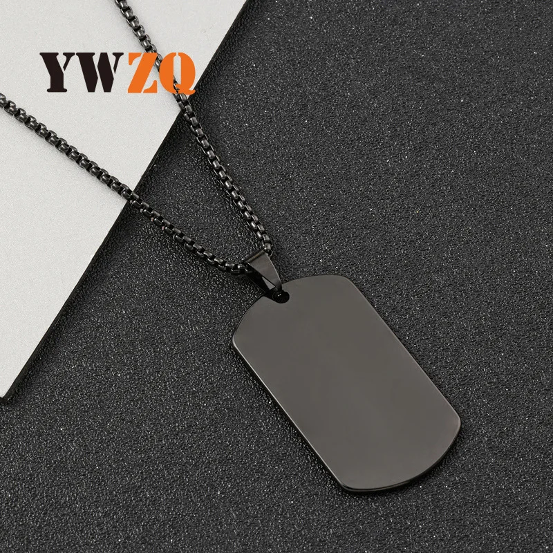 1pcs Hot Sell Stainless Steel Jewelry Laser Cutting Military Brand Blank Hanging Tag With Engraved Titanium Steel Pendant Item