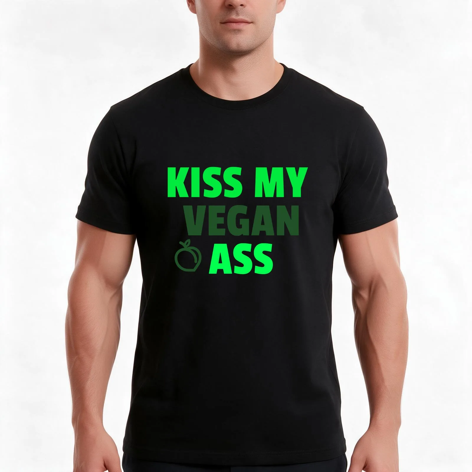 Kiss my vegan ass T-Shirt Summer Casual Cotton Tee Oversized Streetwear Tops Vintage Graphic Print Loose Fit Short Sleeve