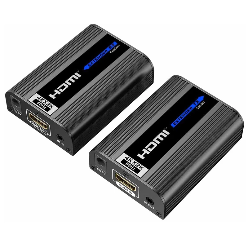 LCN6672 4K HDMI 2.0 موسع يصل إلى 60 متر عن طريق كابل Cat6 / Cat6a / Cat7 HDMI 2.0 الإسكان المعدني متوافق مع 4K 2160p 60Hz UHD,