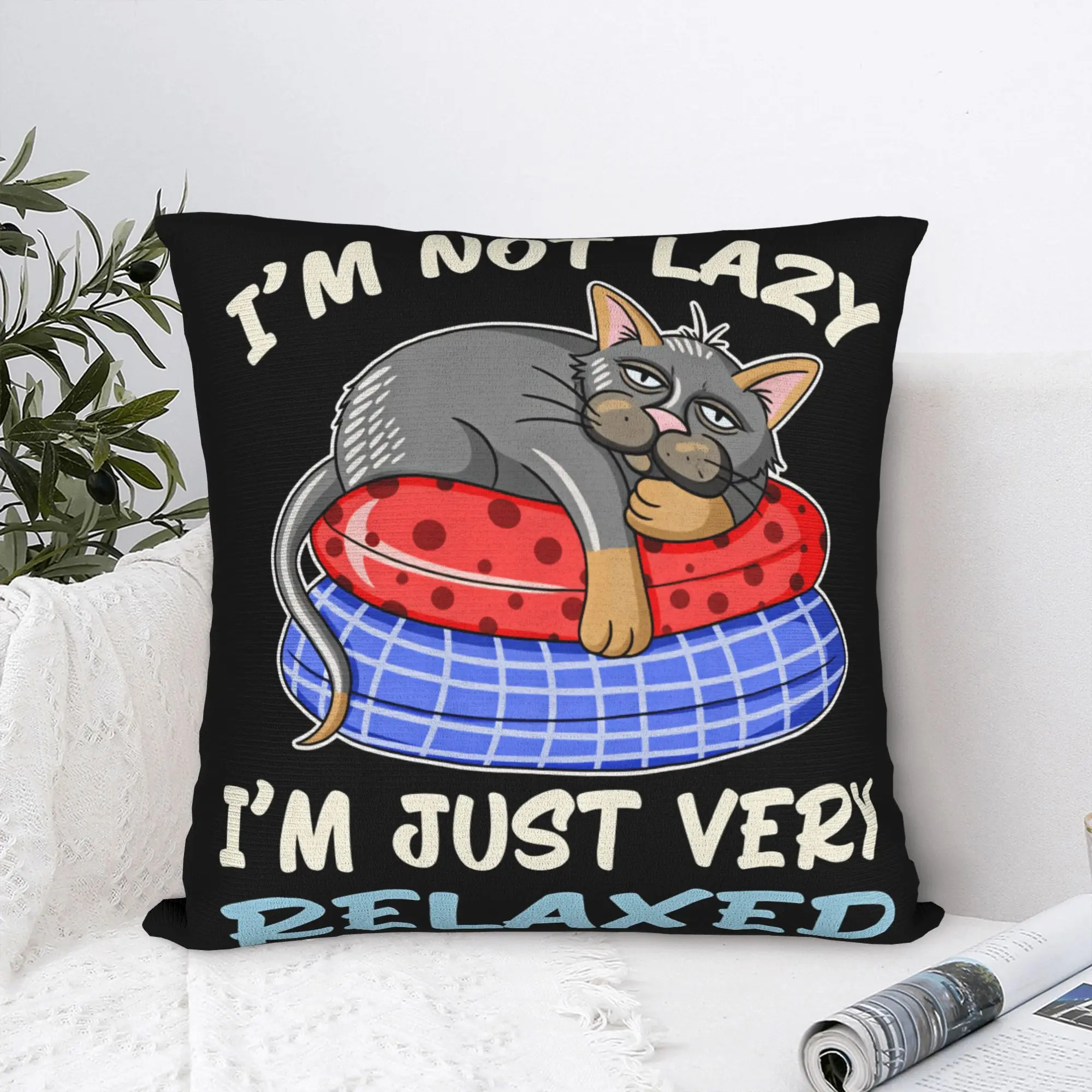Pillow Cover I'm not lazy cat funny quote  Morden Pillow Case For Wedding Party Home Decor Pillowcases