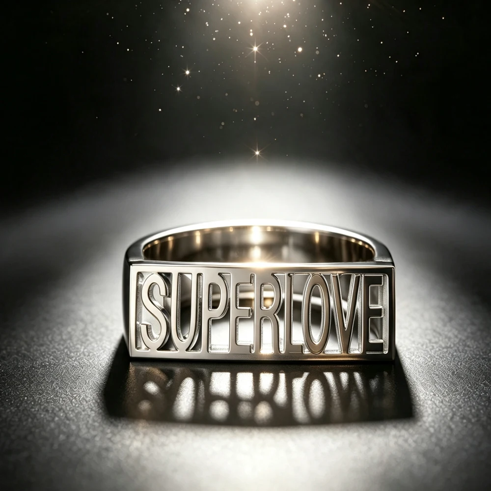 Custom Hollow Letter Stainless Steel Ring Minimalist Love Statement Band Couple Personalized Anniversary Valentine Jewelry Gift