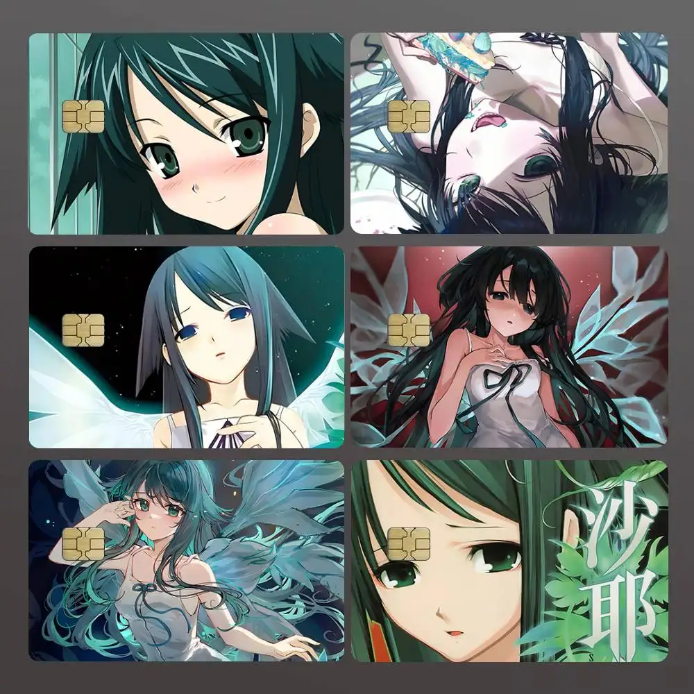 Game S-Saya No Uta The Song Of S-Saya Credit Skin Cover Card Stickers 4PCS Film Bus Pass Front Decoration Bank Debit Waterproof