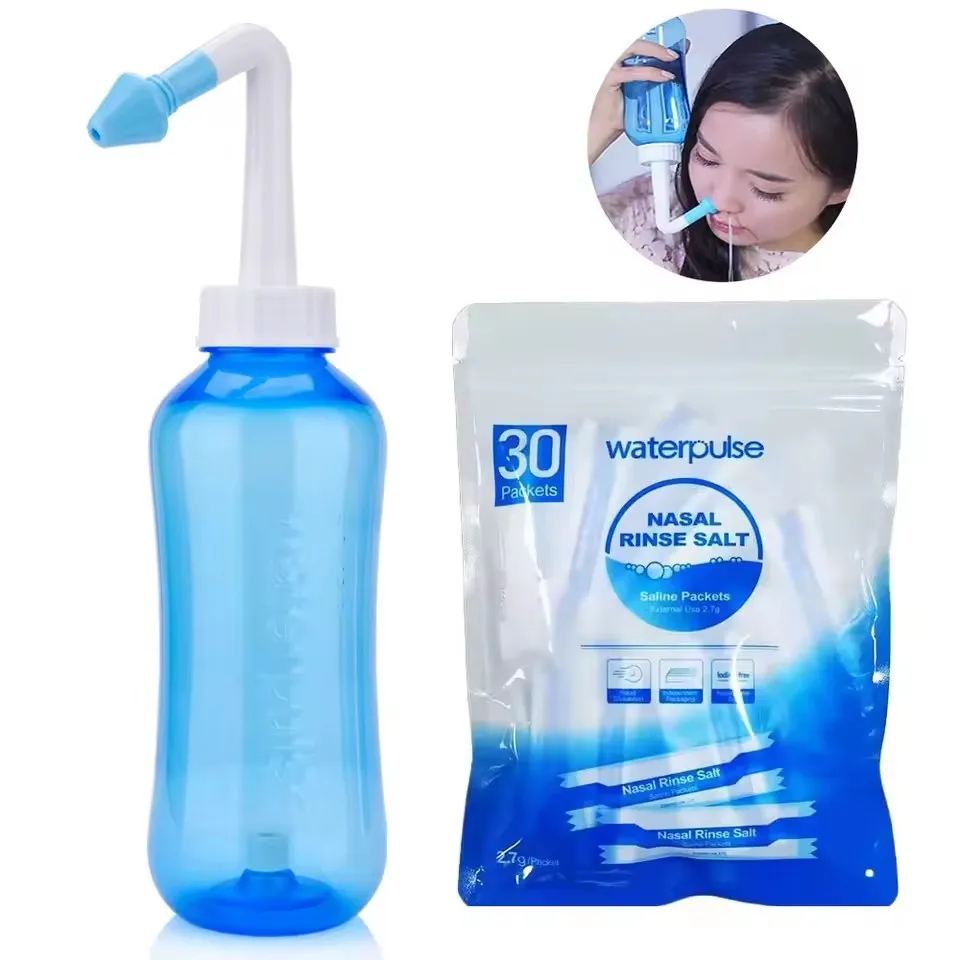 300ml Nasal Irrigator Wash Bottle Washing Cleaner Nose Allergic Rhinitis Adult Children Rinse Neti Pot Or Salt Rinse Mix Pack B1