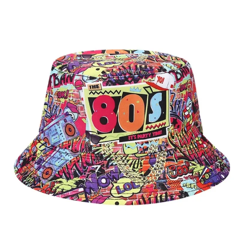 Spring/Summer Outdoor Men’s Sun-proof Bucket Hat Unisex Fisherman Hat Leisure Ramen Print Hat Fashion Women’s Basin Cap
