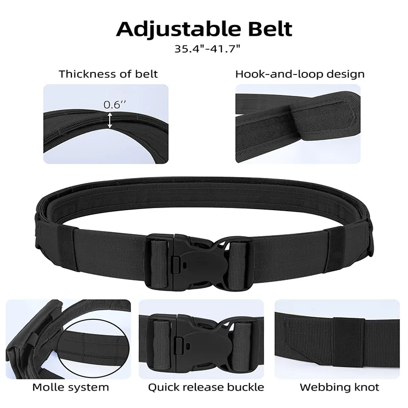 Cinturón táctico multifuncional 7 en 1 con bolsas de accesorios para aventuras al aire libre cinturón de servicio accesorios deportivos Unisexx