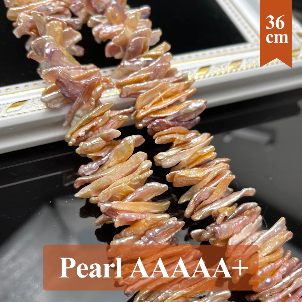 5A Natural Freshwater Pink Pearl Bead Pipa Pearl Loose Spacer Beaded for Making DIY Jewelry Necklace Bracelet 7x18-8x20mm