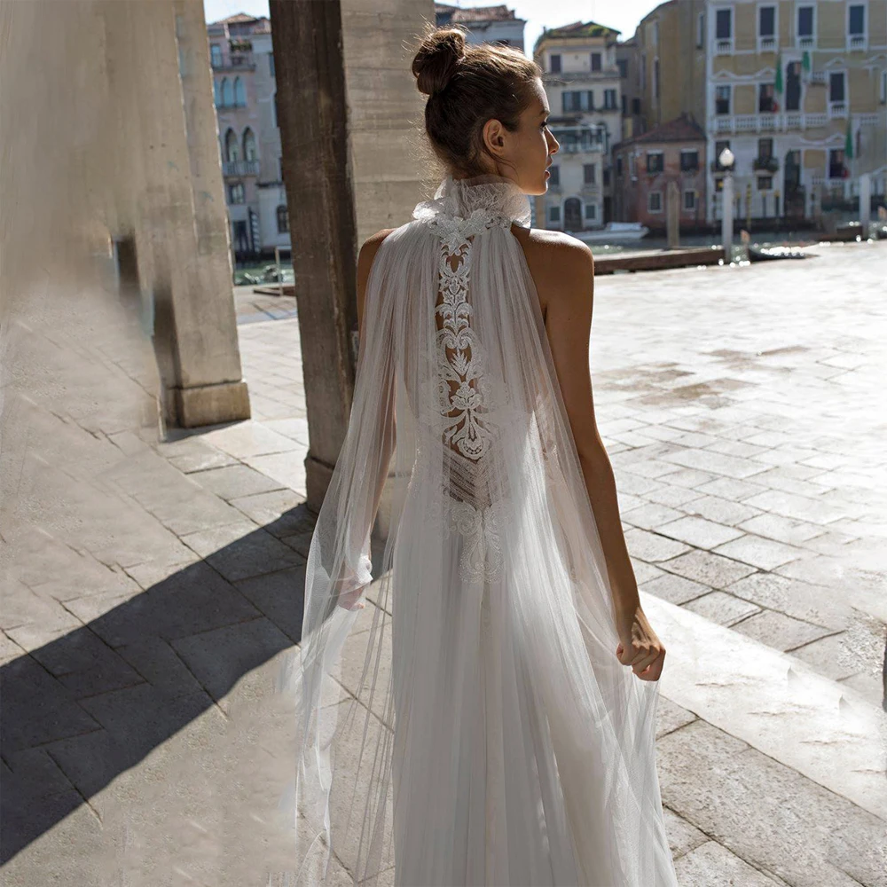 2025 Abiti da sposa eleganti da donna con scollo all'americana in pizzo Decalcomanie in pizzo Abiti da sposa Sexy Lunghezza lavapavimenti Abiti da principessa De Novia personalizzati