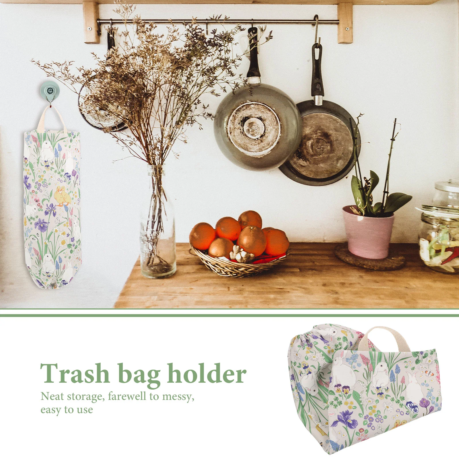 Trash Bags Holder Organizer Garbage Storage Kitchen Dispenser Hanging Grocery Shopping Carrier