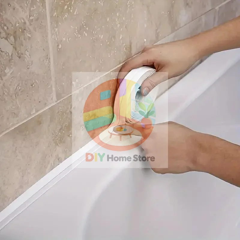 5M Self-adhesive Sealing Tape PVC Oil-Proof Kitchen Sink Edge Caulk Tape Waterproof Bathroom Toilet Corner Wall Stickers