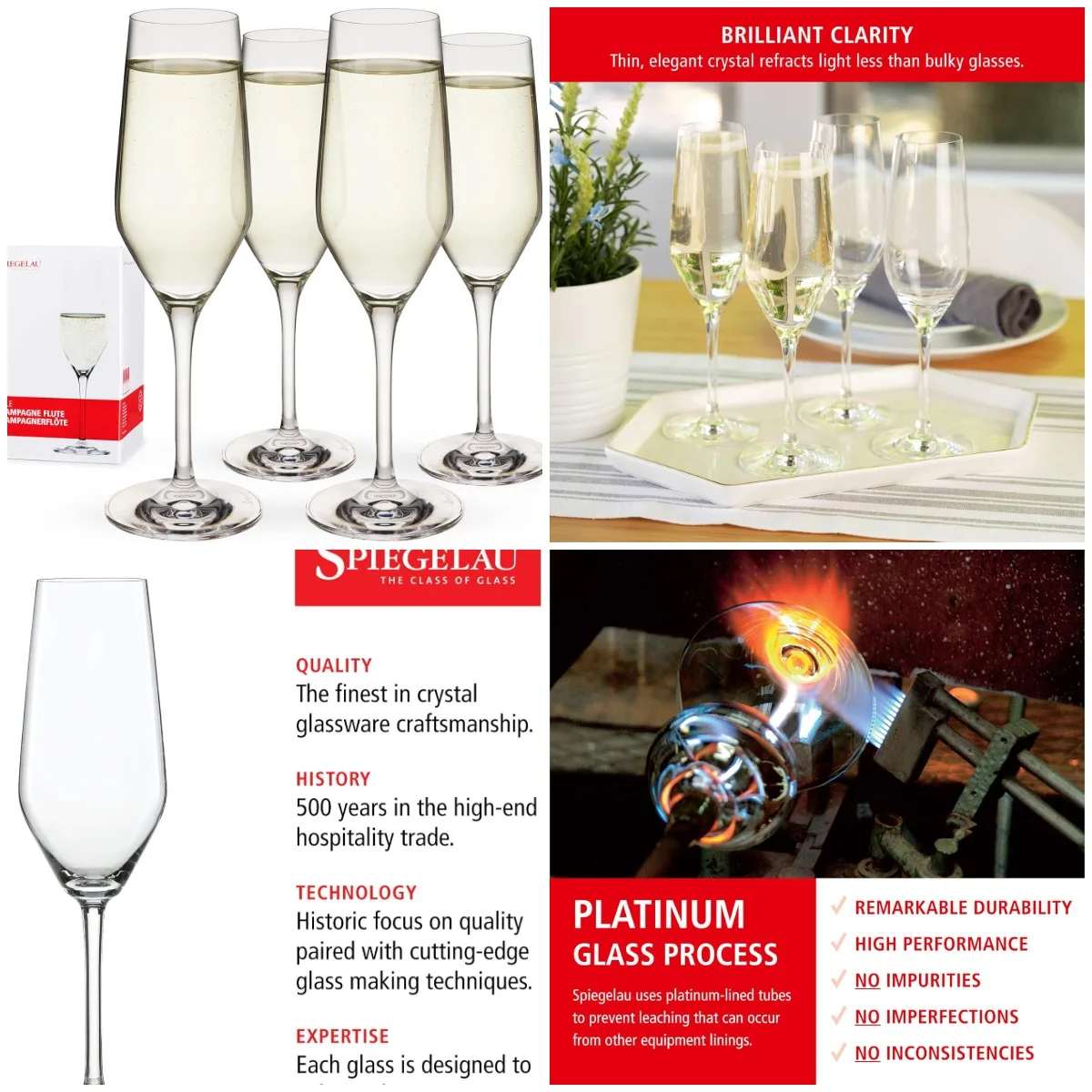 

Champagne Flutes, Crystal Glasses Set of 4, 8.5 oz, Elegant Gift for Weddings, Housewarming, Prosecco & Sparkling Wine