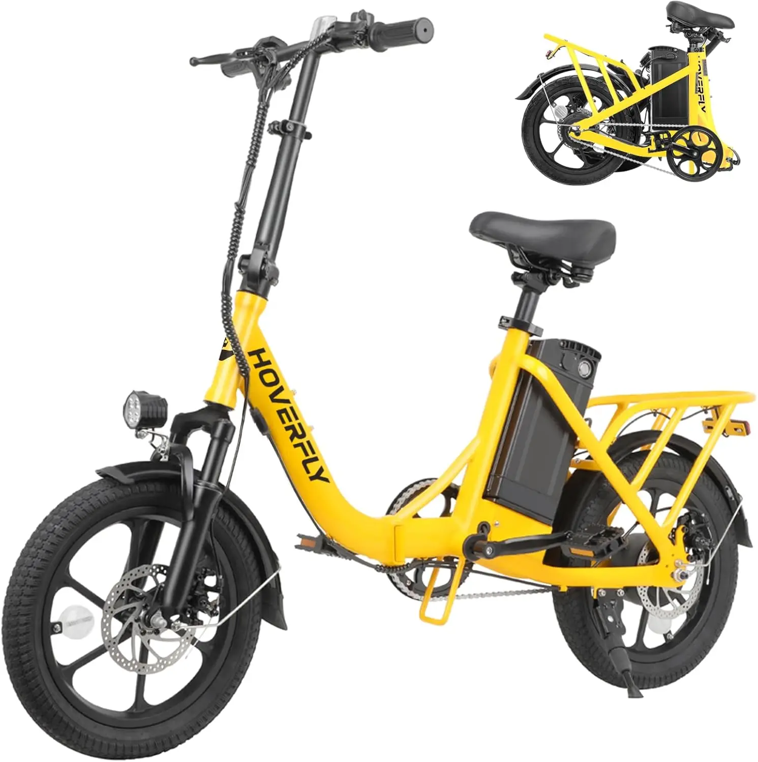

H3 16' Electric Bike, 28-Mile Range, Folding E-Bike with Removable Battery & Front Suspension