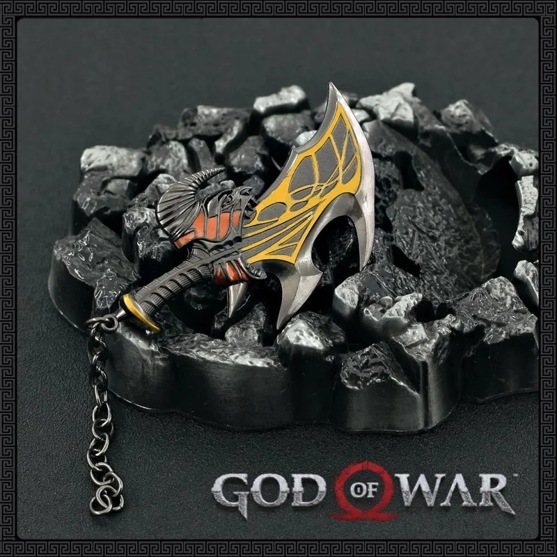 God of War Kratos The Leviathan Axe Game, mesurost of Sparta, Anime Game, Peripheral Katana Keychain, Weapon Model Toys