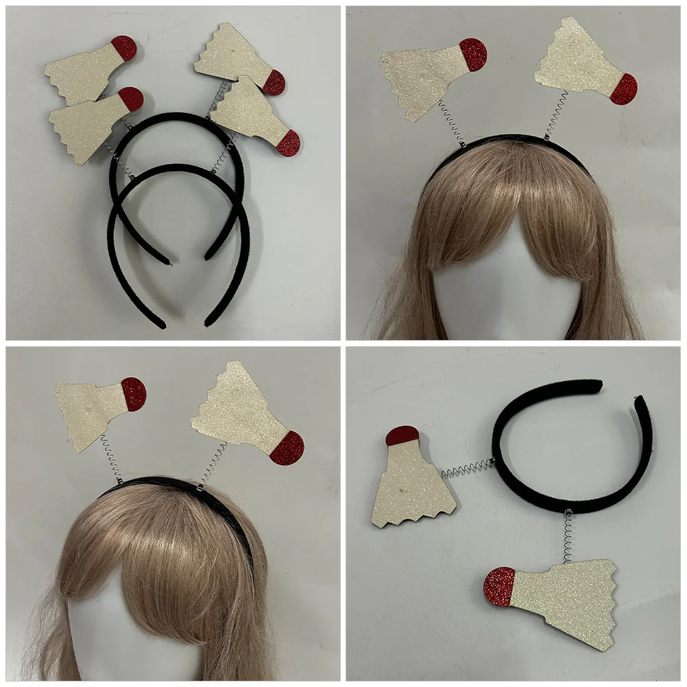 

2Pcs Sport-Themed Party Headband Badminton Design Comfortable Material Multi-Functional Use for Daily Wear and Performance