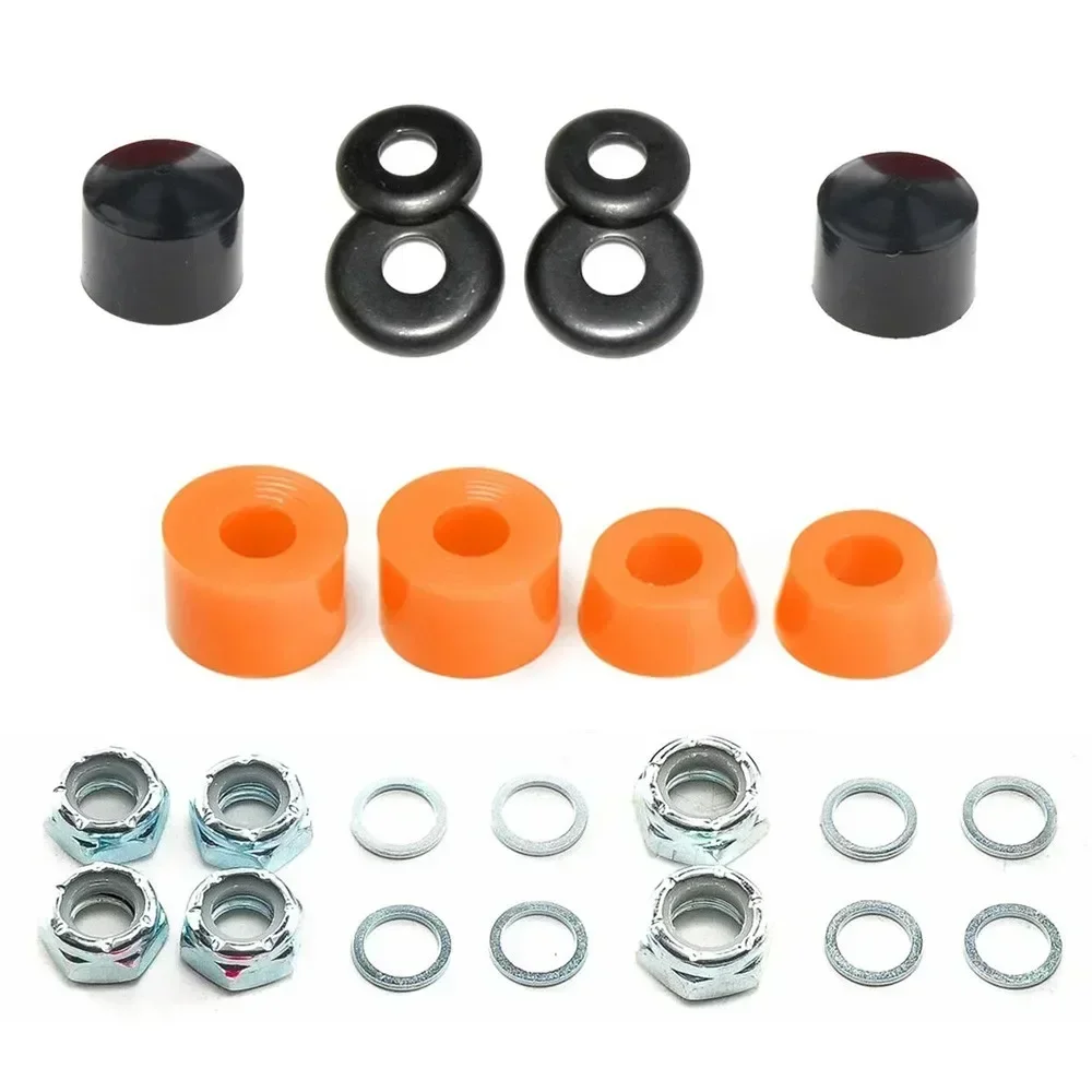 New Skateboard PU Rubber Colorful Shock Absorber Set Top/Bottom Bush Washers 90a Hard Longboard Pivot Tube Accessories Cups