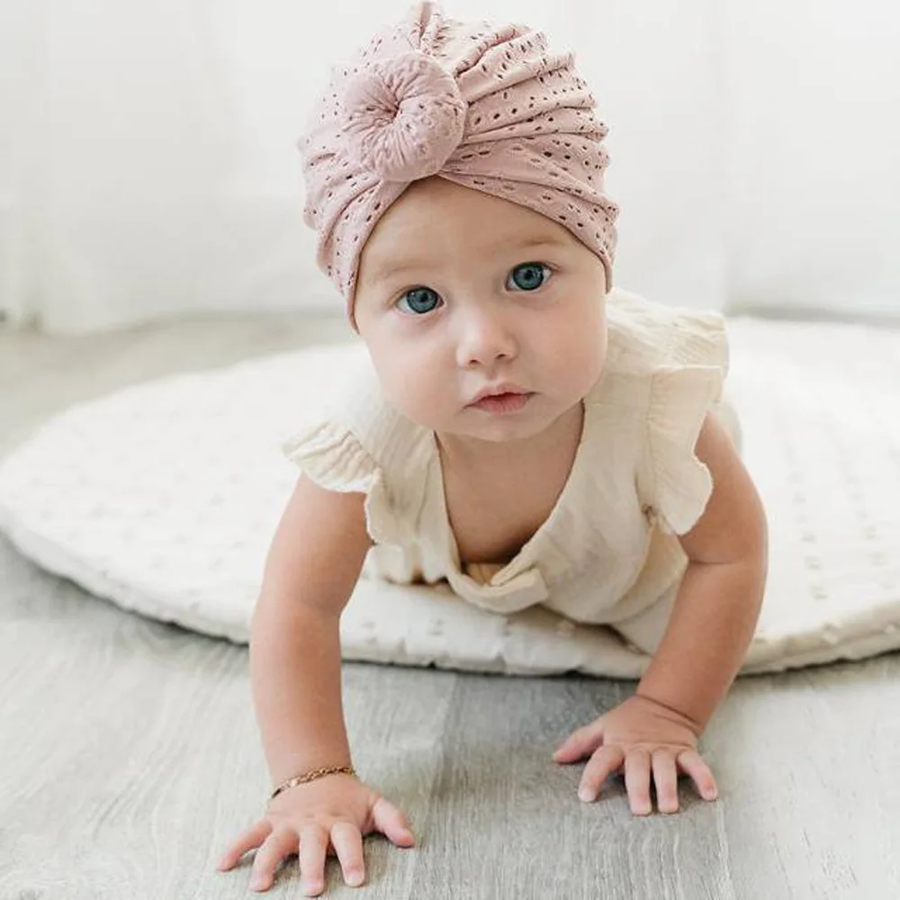 Newborn Turban Baby Girl Headband Turbans BowKnot Infant Beanie Girls Soft Cute Toddler Cap Children Headwraps Baby Accessories