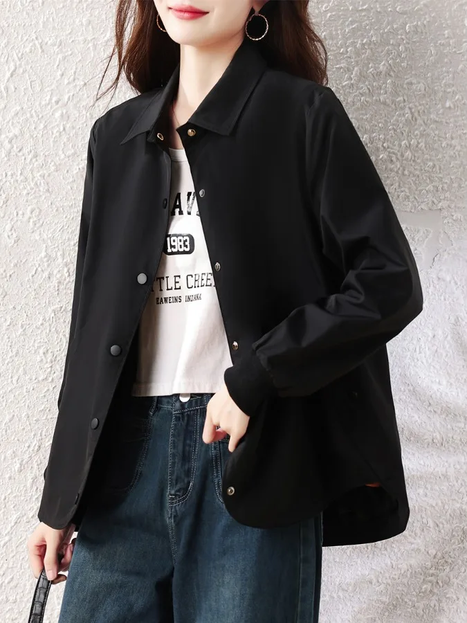 Authentic 2026 Spring Autumn Casual Versatile Windproof Elegant Short Outerwear Polyester Fabric Women's Fashion Outerwear