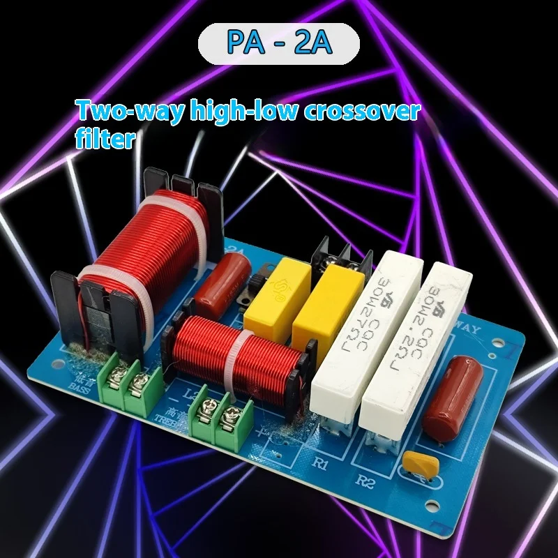 PA-2A 2 Way Audio Speaker Frequency Divider Tweeter Bass Crossover Filter Speaker Amplifier One Low One High Frequency Divider