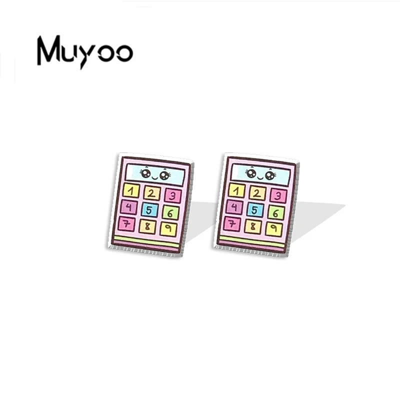 2022 New Arrival Fashion Science Mathematical Math Mixed Things Handcraft Cartoon Epoxy Acrylic Stud Earrings