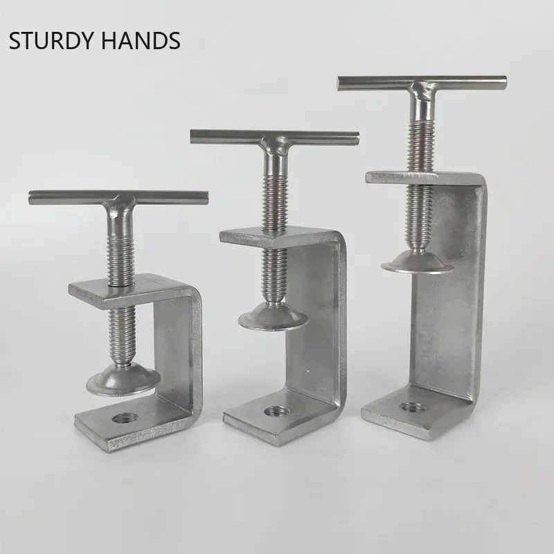 Heavy Duty Desktop C-Type Clamp Adjustable Desk Fixed Holder Clip Multi-function Stainless Steel Fasteners Clamp Hardware Tools