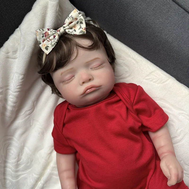 45CM Reborn bébé poupée fille Rosalie avec toucher doux réaliste cheveux enracinés à la main et veines de peau 3D réaliste Bebés Reborns