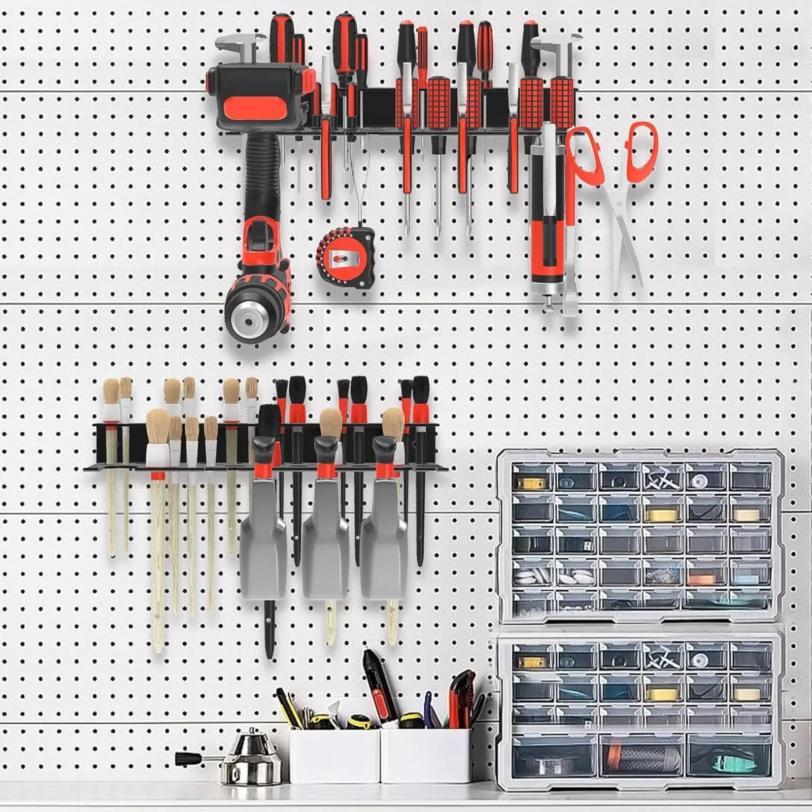 Pliers and Hammer Rack Easy Installation Screwdriver Organizer Rack Wall Mounted Tool Holder Space Saving Hand Tool Storage Set