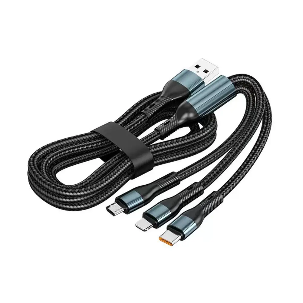 120W 3 W 1 kabel do transmisji danych typu C kabel Micro USB do telefonu iPhone Samsung kabel do szybkiego ładowania 1.2M/2M J1Z9