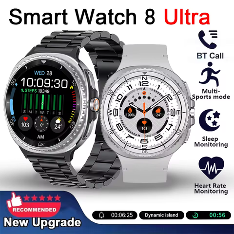 2025 New Smart Watch 8 Ultra Smart Watch Men 100+Sport Video GPS NFC 46mm AMOLED Fitness Sport Tracker Health Start Smart Watch
