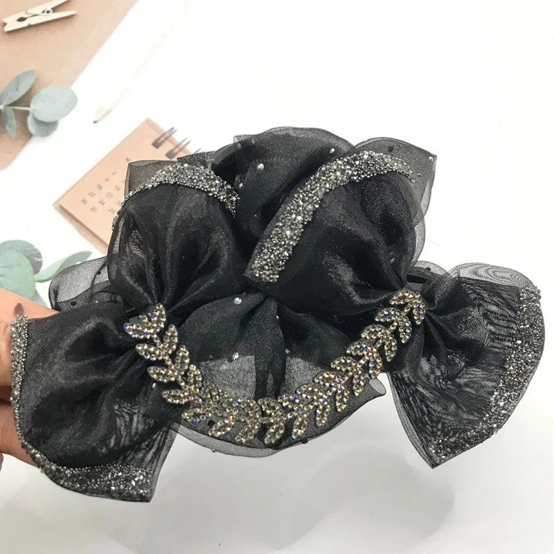 Exquisite Elegant Sweet Mesh Bow Clip Women's After Brain Hairpin Headwear Accessories Gifts - Image 3