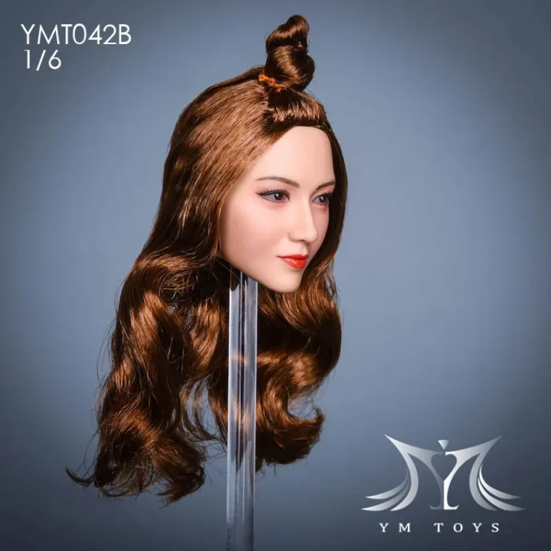 Ymtoys ymt042 1/6 soldado feminino doce adorável menina cabelo plantio cabeça escultura modelo caber 12 ''figura de ação corpo