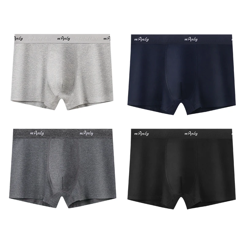 4Pcs/Lot Men's Panties Breathable Man Boxer Solid Underpants Comfortable Male Brand Shorts Underwear Boxers Underwear