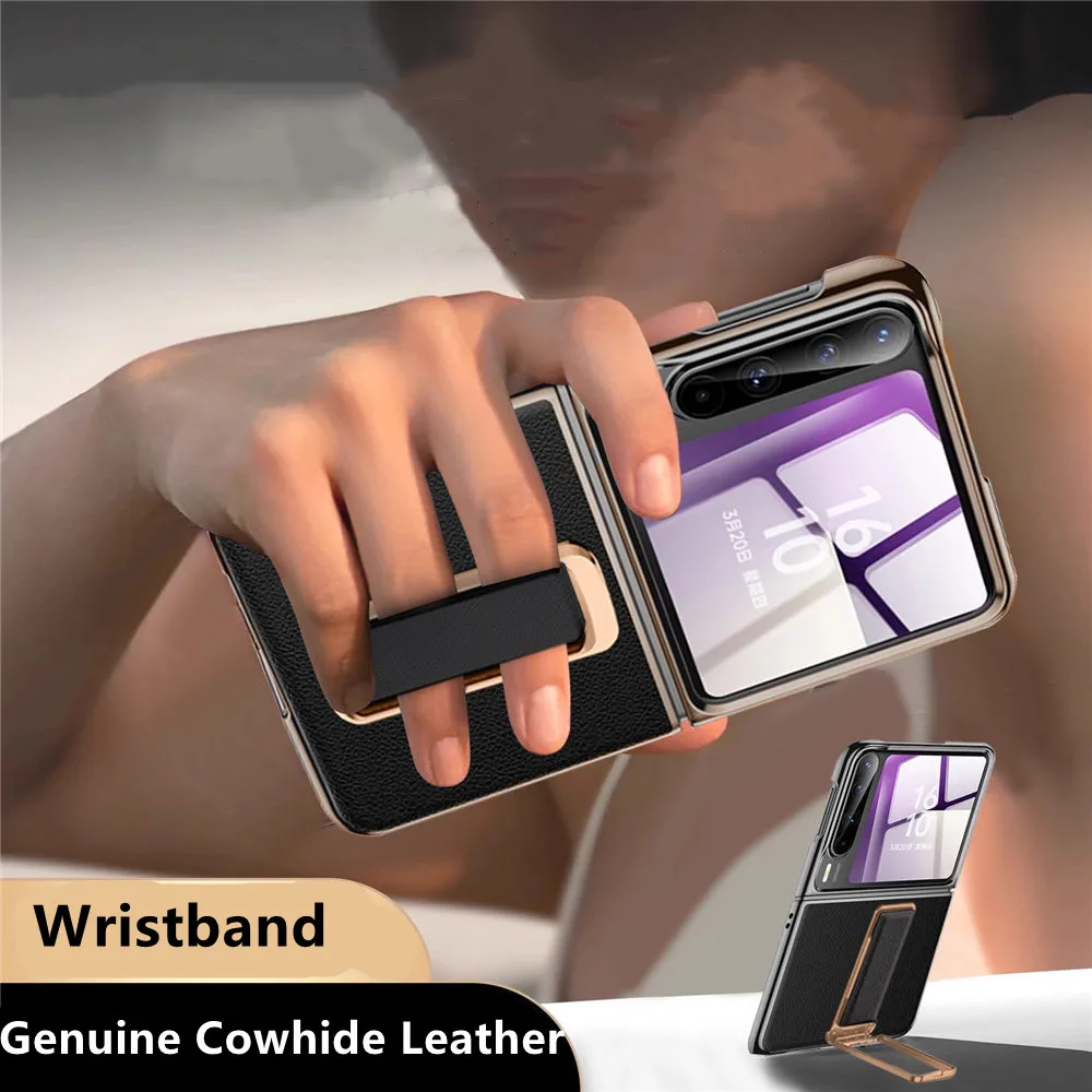 

Premium Natural Cowhide Leather Case for Huawei Pura X Wristband Bracket Cover
