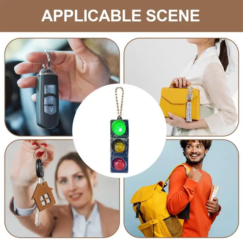 Creative Keychain Charm Traffic Light/Pedestrian Light Car Keychains Car Keyring Key Holder With Led Lighting For Adults Kids