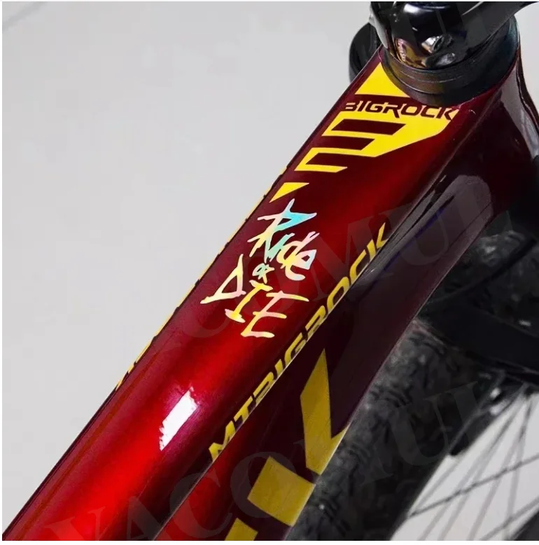 

1PC/set Bike Frame Stickers Ride Or Die Top Tube Decals For MTB Bicycle Decorative Frame Bike Car Auto Motorcycle Accessories