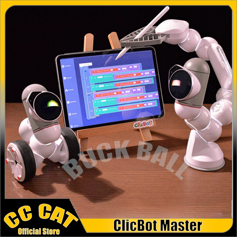 Clicbot Robot Master Suit Intelligent AI Accompany Puzzle Toys Program Modular Splicing Desktop Electronic Pet Robot Kid Present