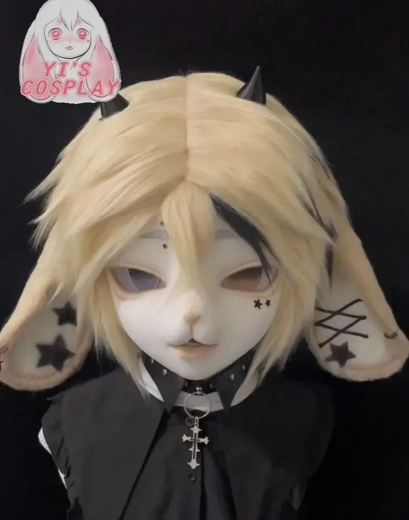 

Yis cosplay Custom Furry head Kigurumi Head Cosplay Kemono Fursuit Handmade Headsets Beast Customized Fursuit Kemono Head