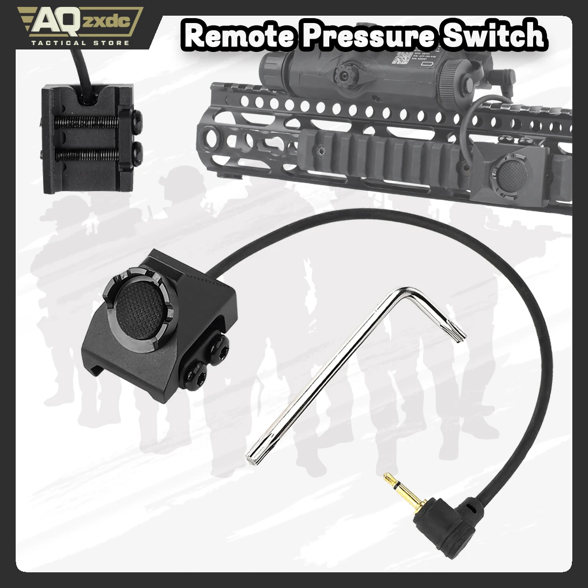 

Remote Pressure Switch with 2.5mm Plug for PEQ DBAL NGAL Airsoft Laser Sight,Aluminium Tactical Light Switch Mount for 20mm Rail