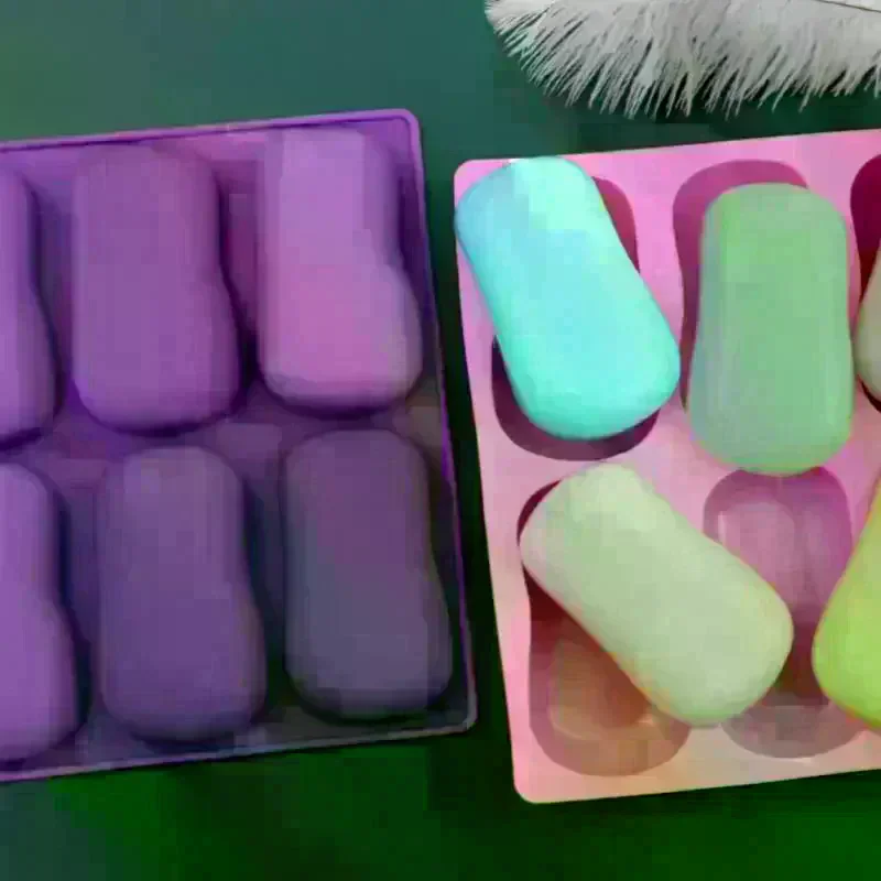 6 Cavity Silicone DIY Handmade Oval Silicone Mold for Soap Bar Making Crafts