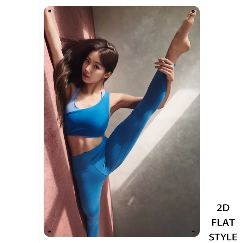 

Retro Iron Yoga Sign 8x12in, Elegant Yoga Woman Tin Art Wall Decor for Modern Home