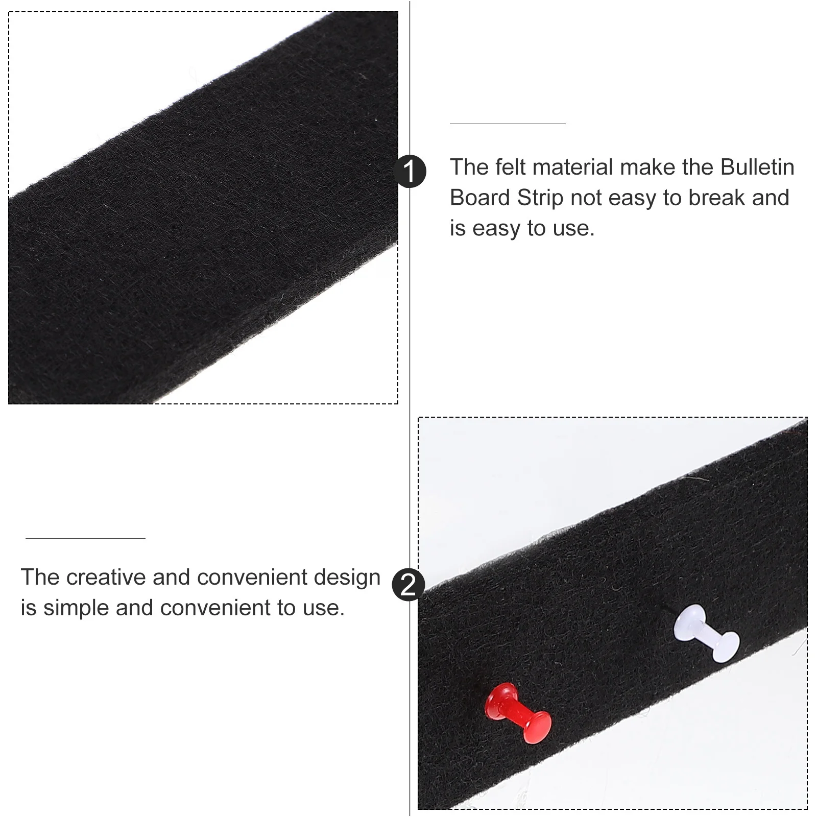 

6Pcs Felt Bulletin Board Strips Small Pin Boards for Walls Note Board Decorative Wall Organizer Strip Memo Holder Office Wall