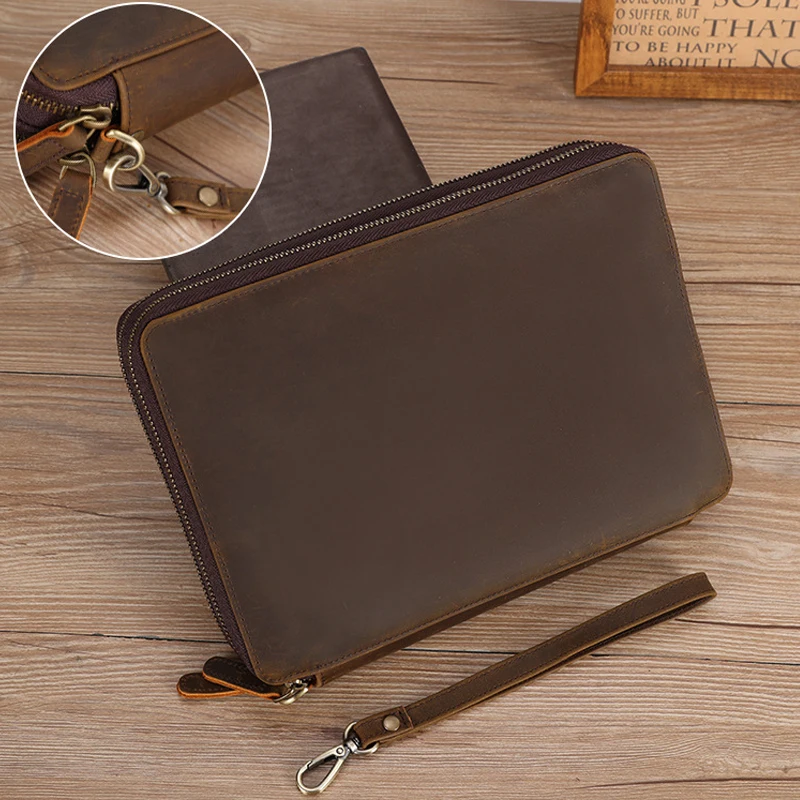 전체 곡물 가죽 여행 케이블 액세서리 가방 전자 주최자 전원 은행 남자 클러치에 대 한 운반 케이스 보관 가방