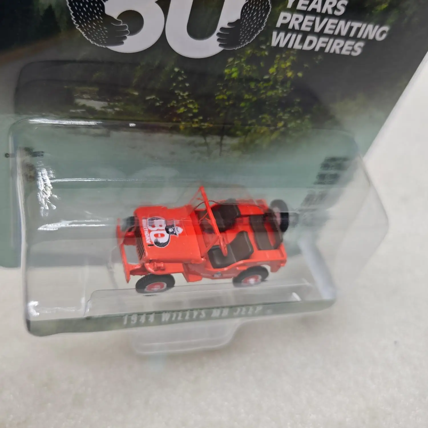 GreenLight 1:64 17 -1944 Jeep Willys MB-Smoke Bear 80th Anniversary Diecast Alloy Car Model Collectible
