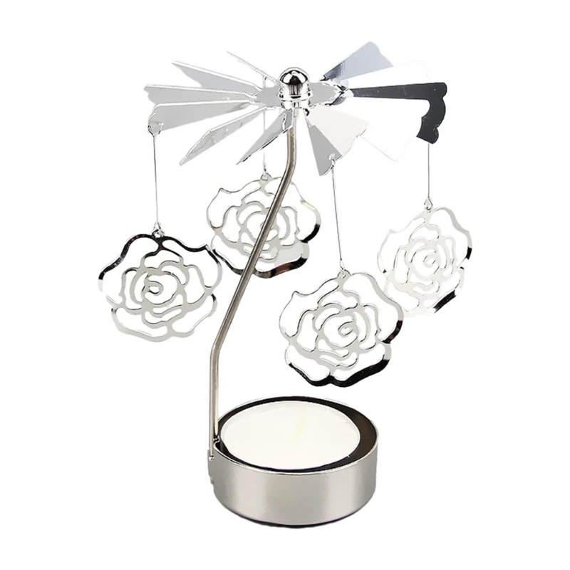 Rotary Holder Creative Rotating Candlestick Tea Light Holder Party Gift for Women Wife Children Girl